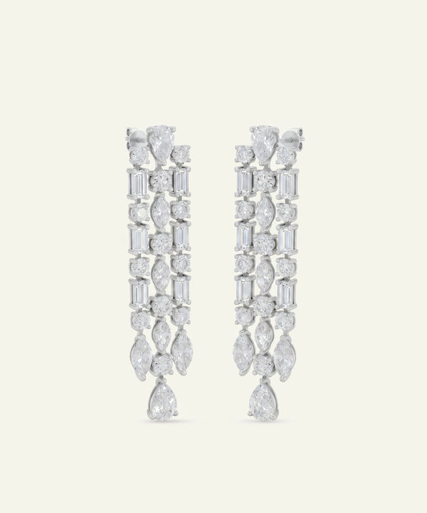 Ovani® Lab-grown Diamond Multi-Shape Dangling Earrings