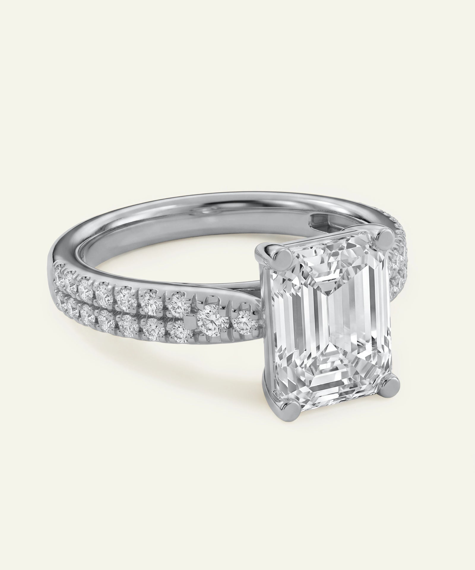 Novello Lab-grown Diamond Emerald Bridal Ring - 2.30 Ct. T.W.
