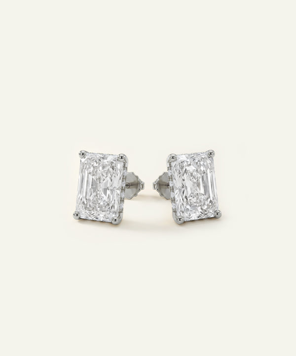 Ovani® Lab-grown Diamond Radiant Hidden Halo Studs - 3.13 Ct. T.W.
