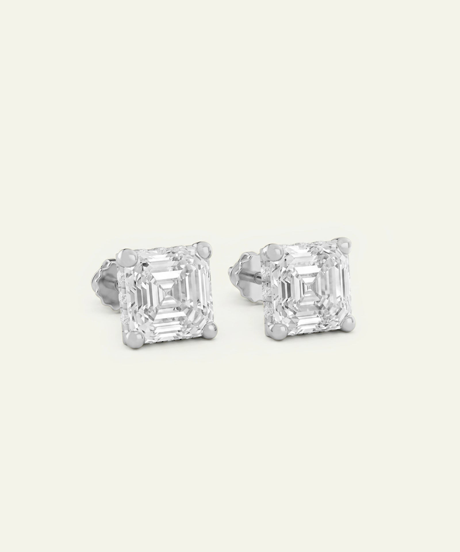 Ovani® Lab-grown Diamond Princess Hidden Halo Studs