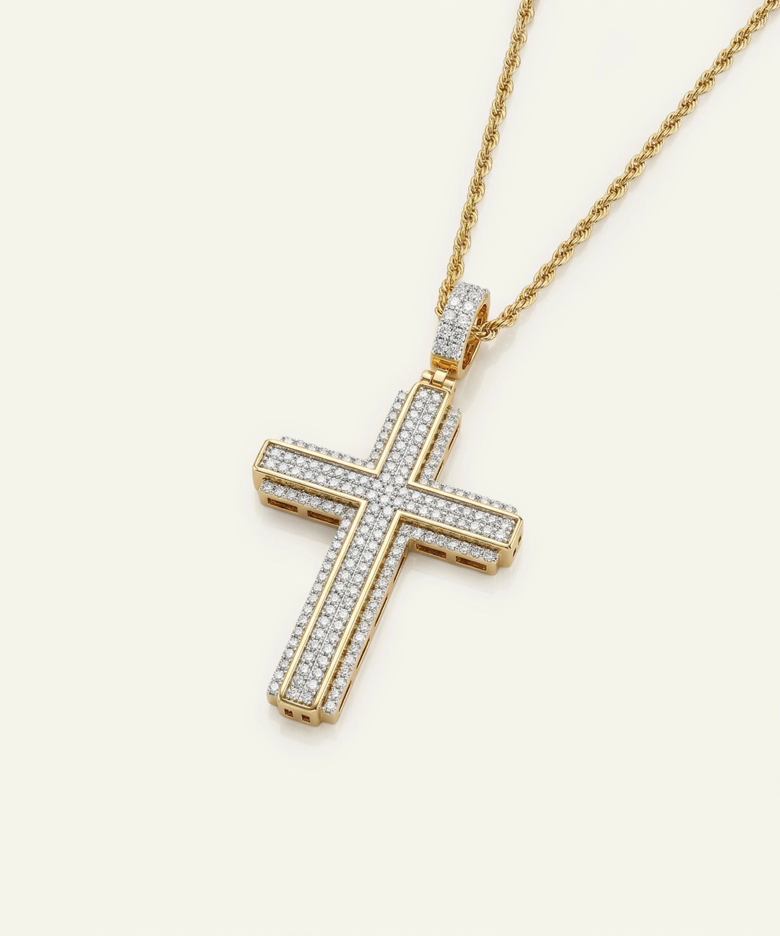Link N Lock® Silver Lab-grown Diamond Cross Pendant
