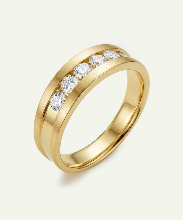 Ovani® Diamond Channel-Set 5-Stone Men's Band - 0.5 Ct. T.W.