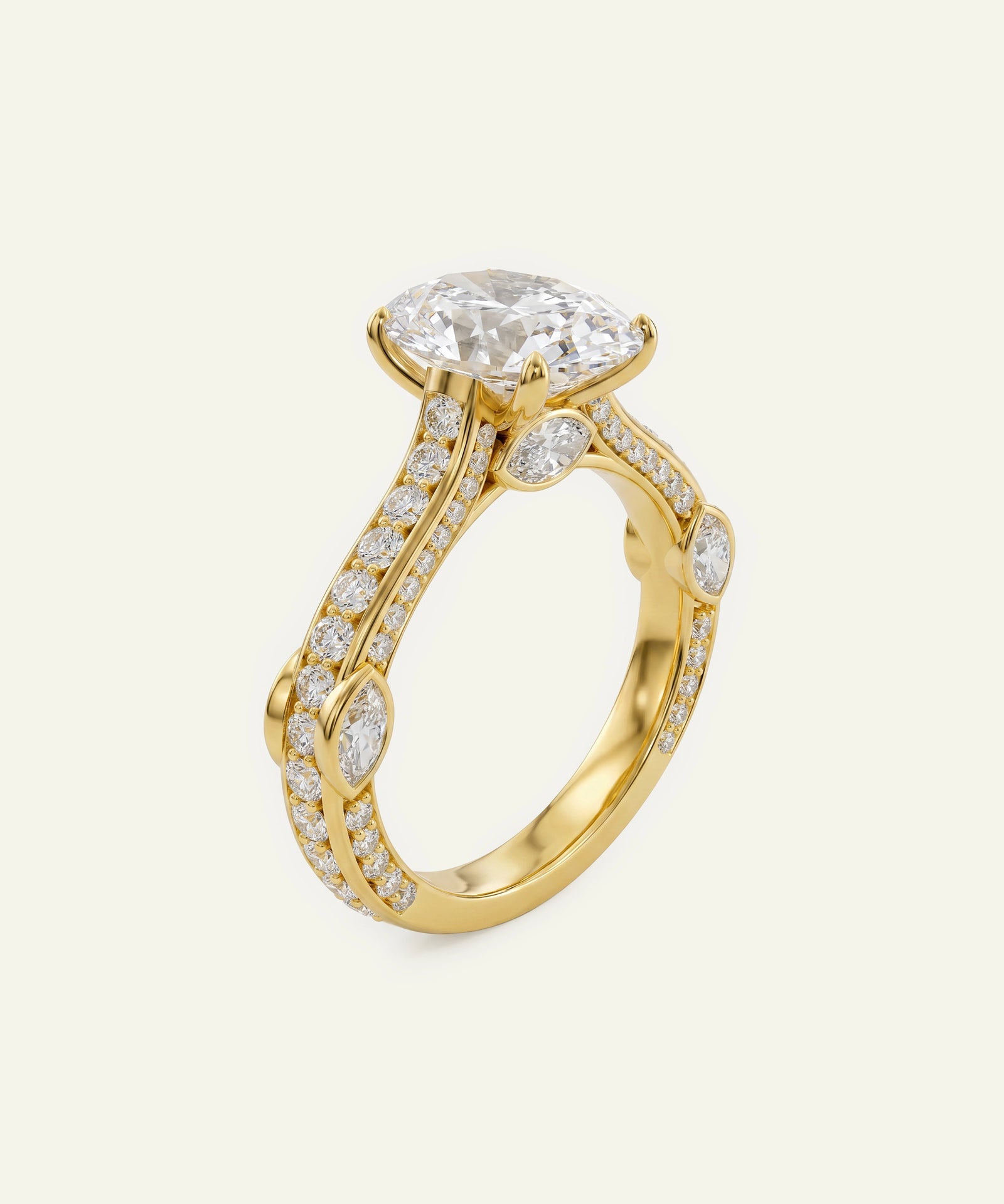 Ovani® Lab-grown Diamond Oval Engagement Ring