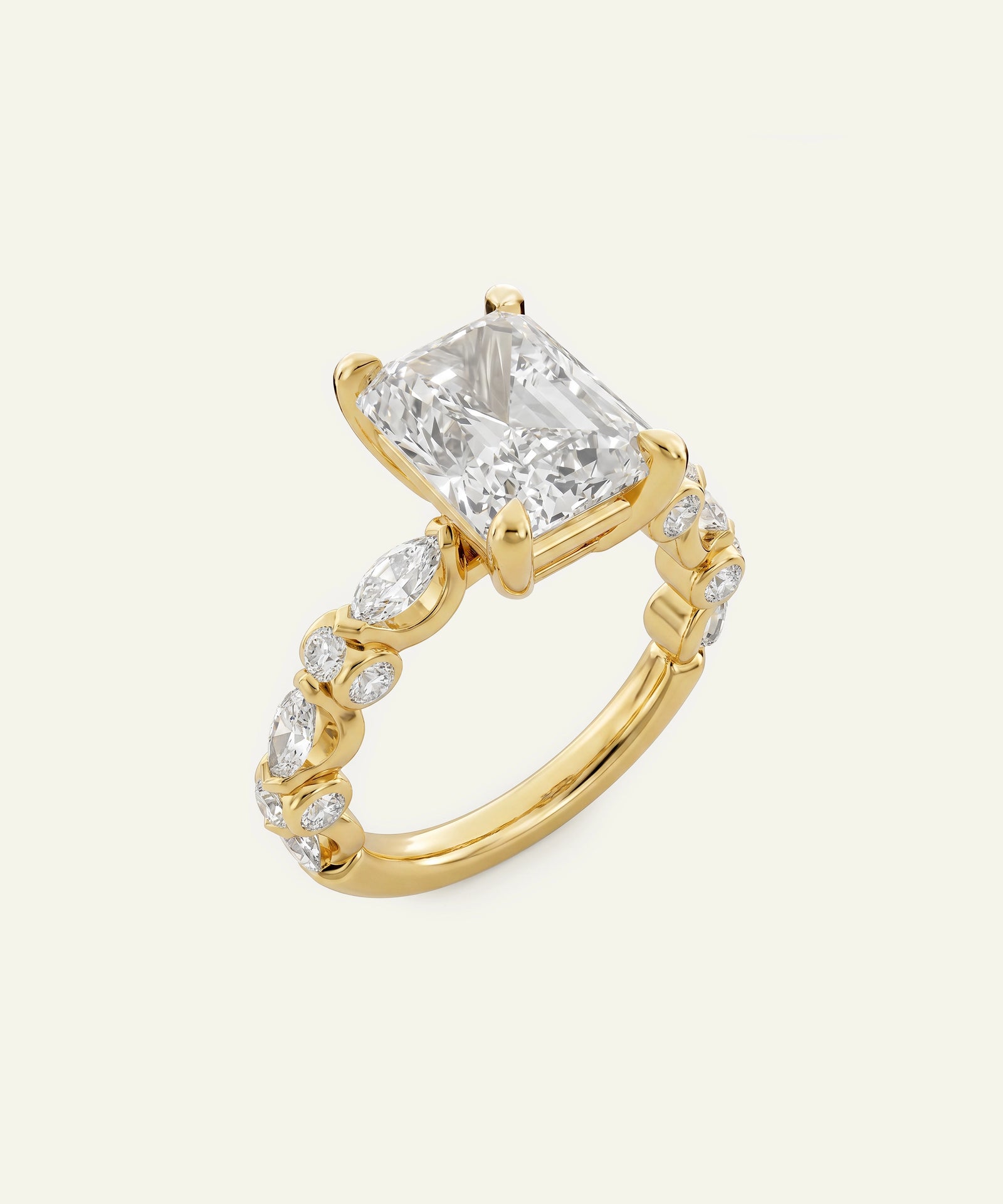 Ovani® Lab-grown Diamond Radiant Engagement Ring