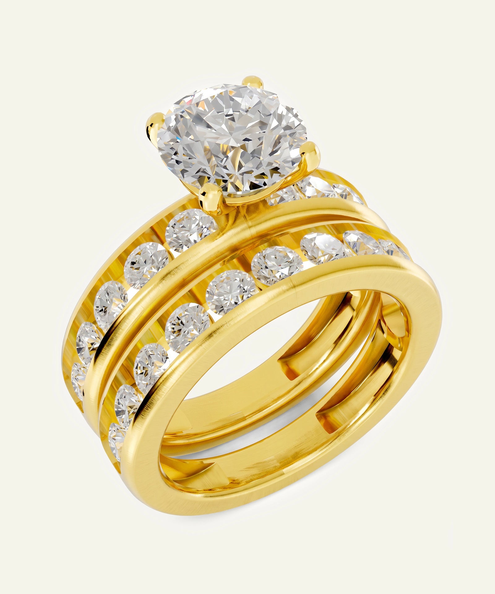Novello Lab-grown Diamond Round Bridal Set - 3.50 Ct. T.W.