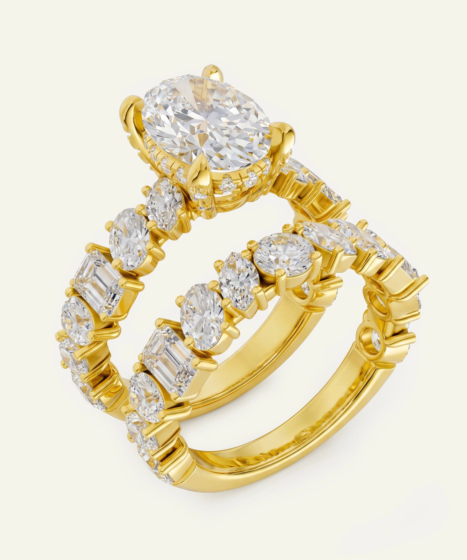 Ovani® Lab-grown Diamond Oval Bridal Set - 7 Ct. T.W.