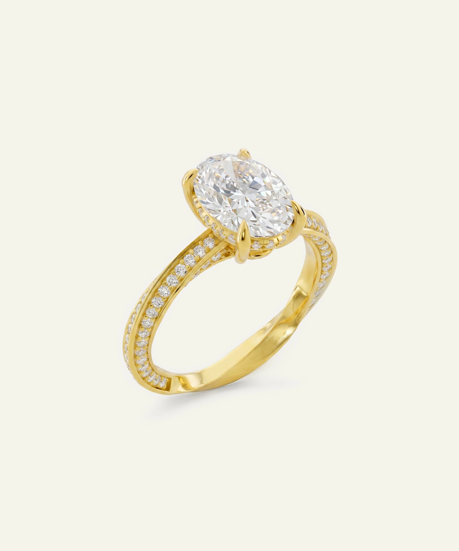 Ovani® Lab-grown Diamond Oval Engagement Ring