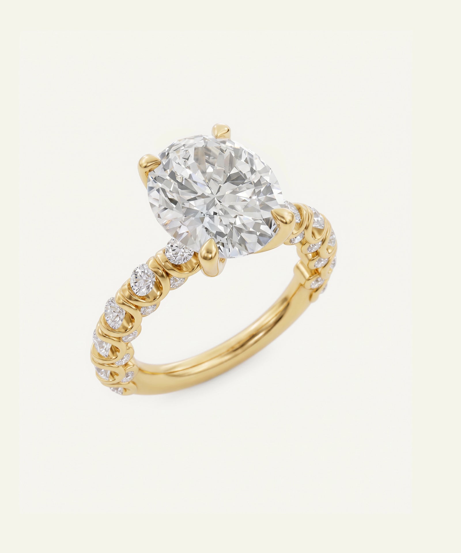 Ovani® Lab-grown Diamond Oval Engagement Ring