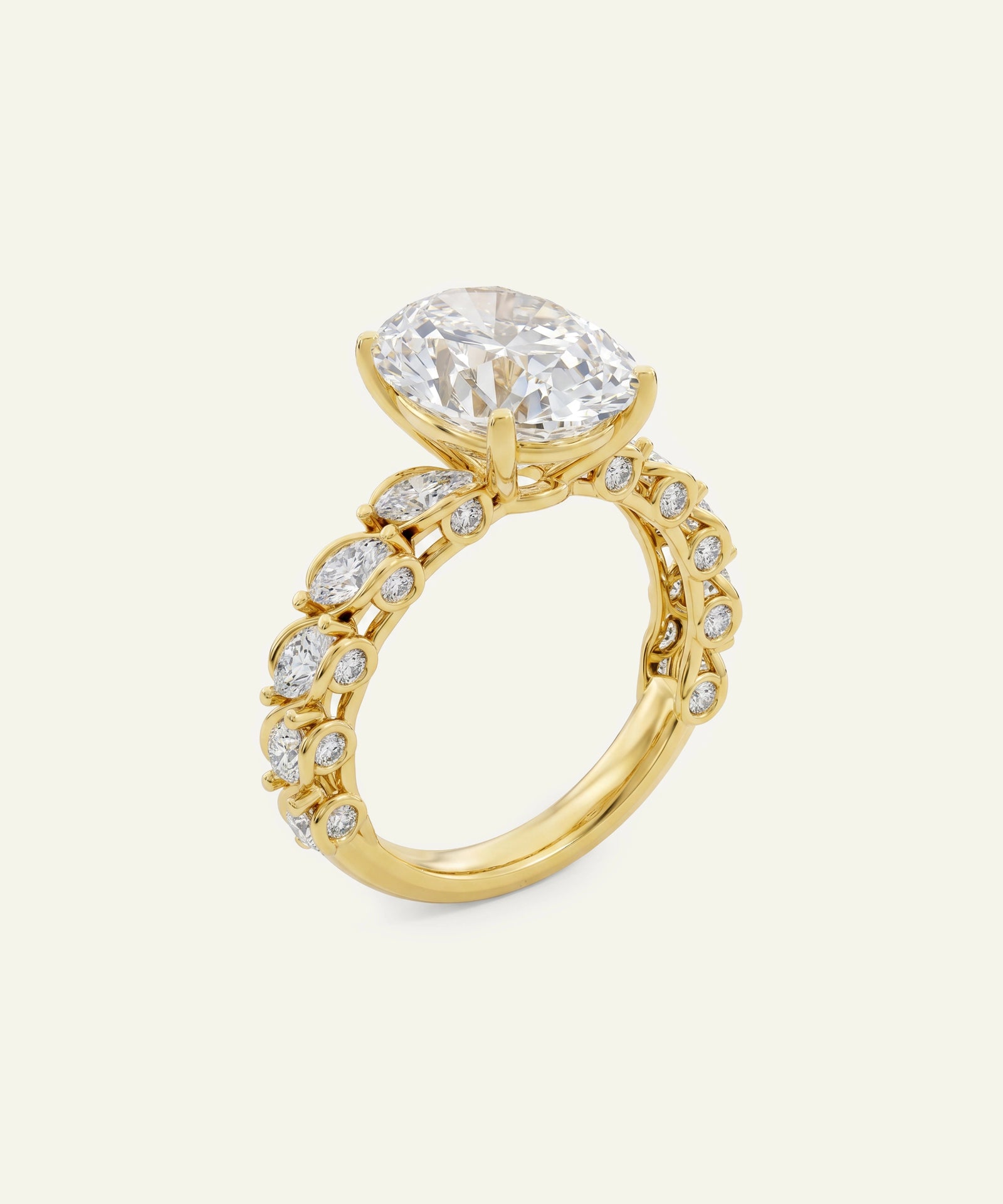 Ovani® Lab-grown Diamond Oval Engagement Ring