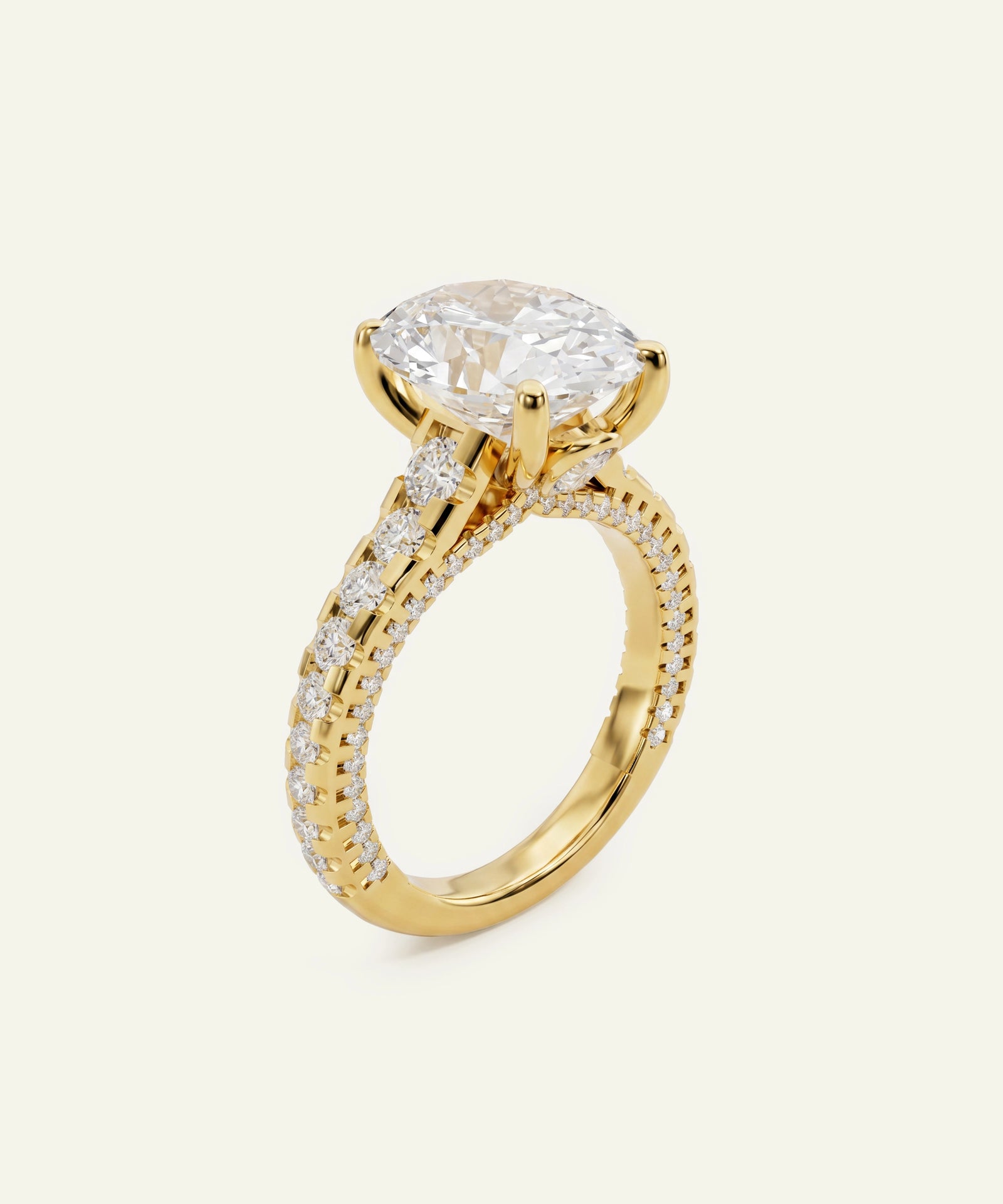 Ovani® Lab-grown Diamond Oval Engagement Ring