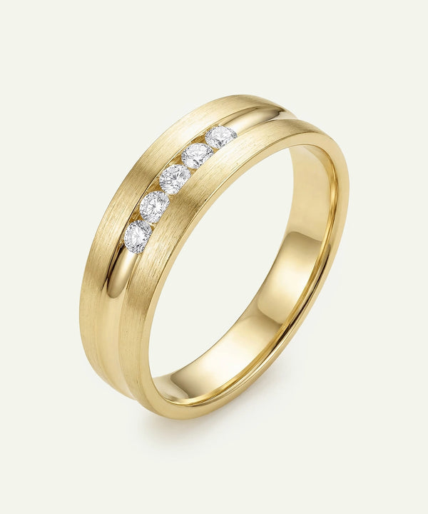 Ovani® Diamond Accent 5-Stone Men's Band - 0.2 Ct. T.W.