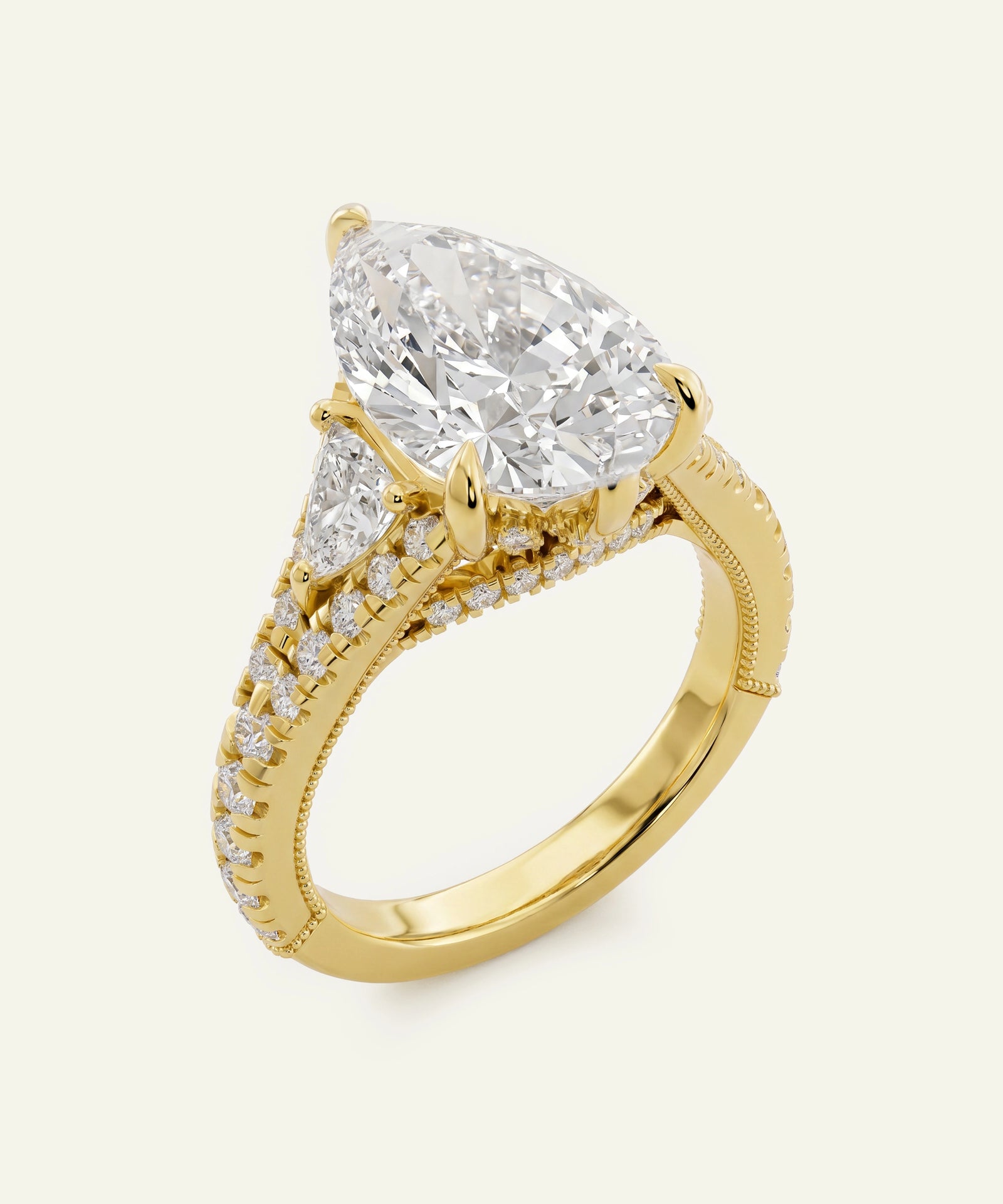 Ovani® Lab-grown Diamond Pear Engagement Ring