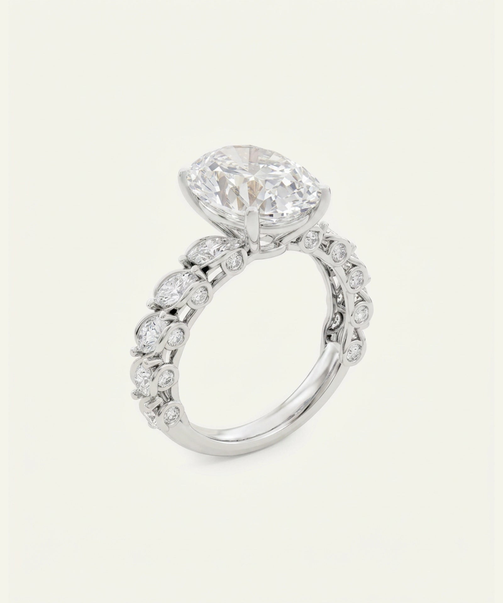 Ovani® Lab-grown Diamond Oval Engagement Ring
