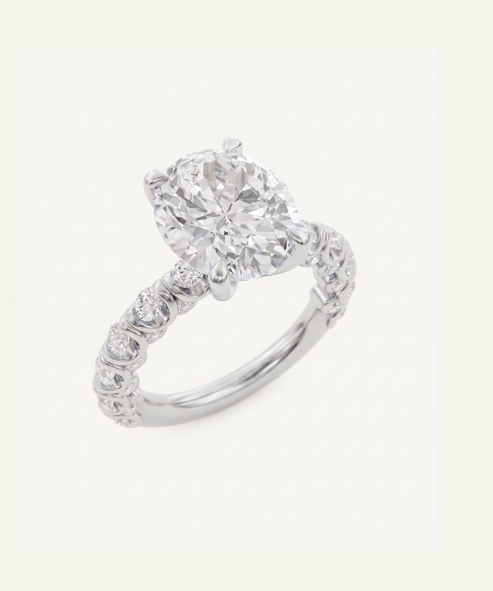 Ovani® Lab-grown Diamond Oval Engagement Ring
