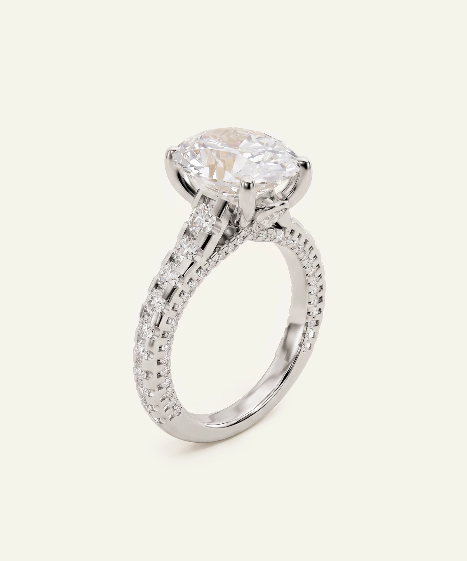 Ovani® Lab-grown Diamond Oval Engagement Ring