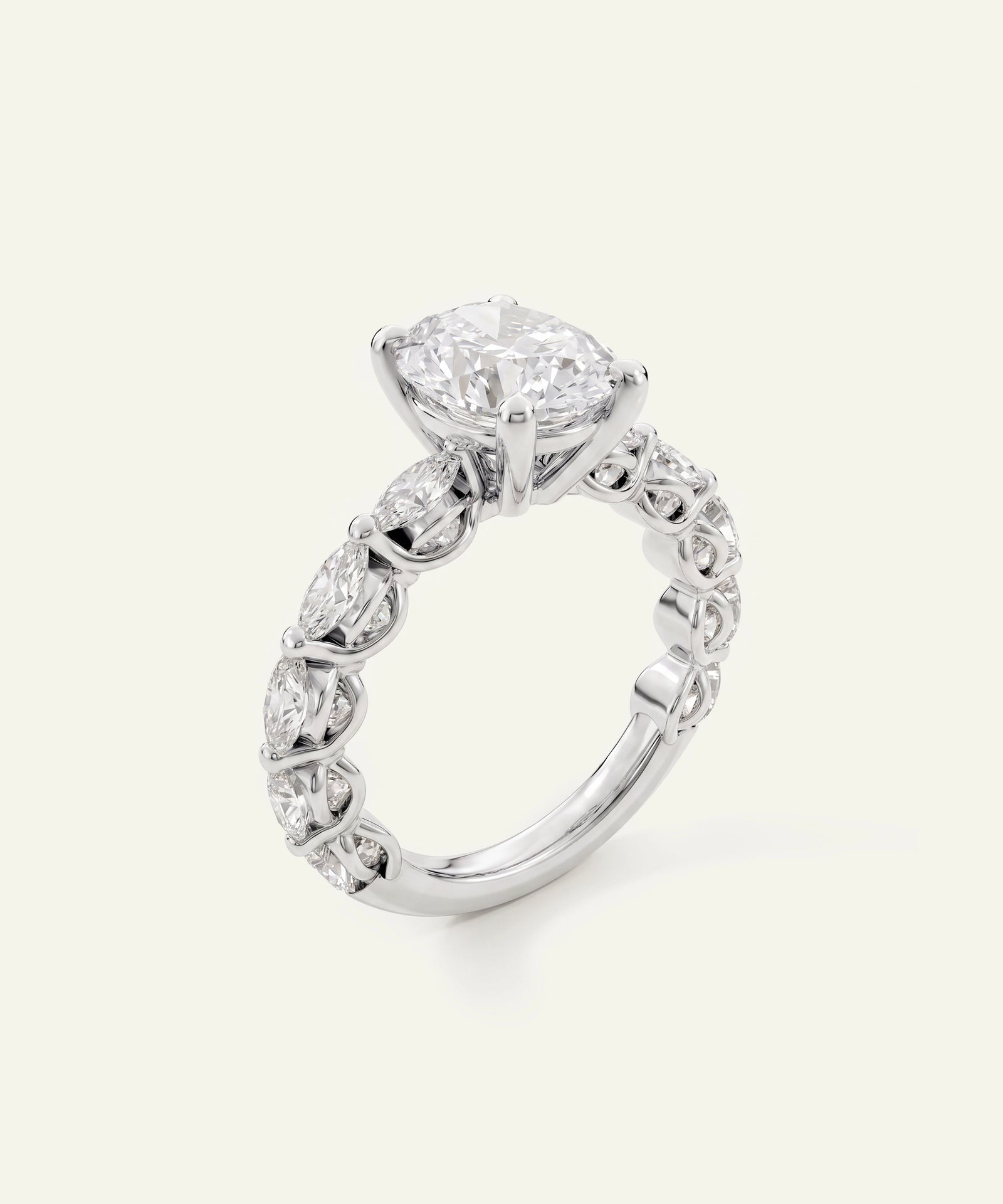 Ovani® Lab-grown Diamond Oval Engagement Ring