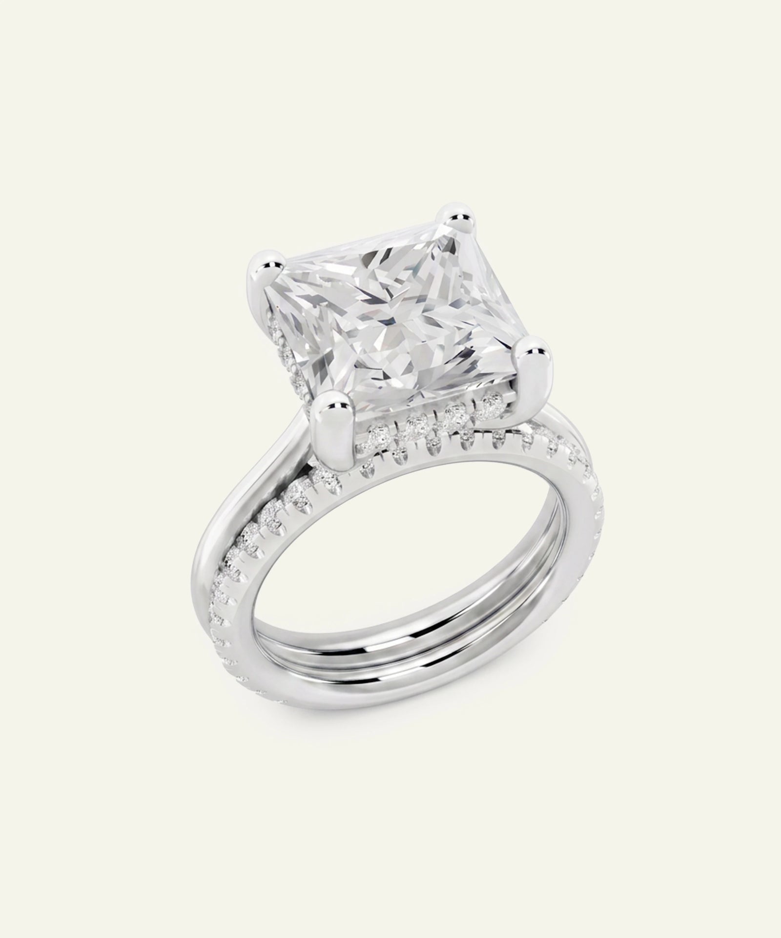 Ovani® Lab-grown Diamond Princess Hidden Halo Bridal Set