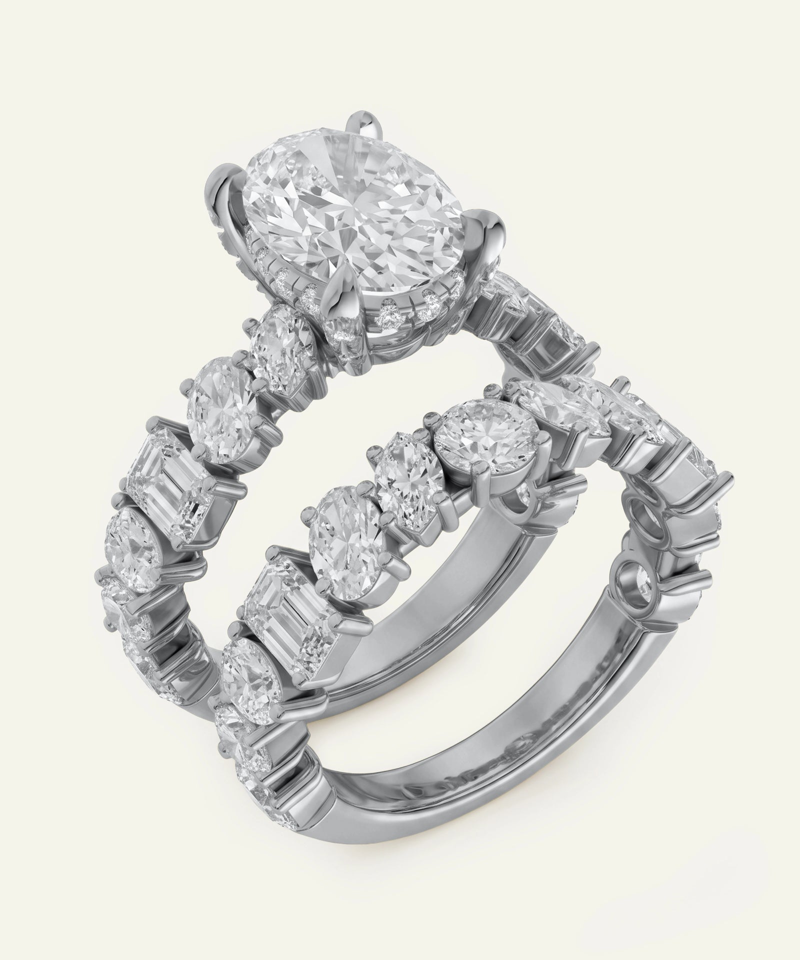 Ovani® Lab-grown Diamond Oval Bridal Set - 7 Ct. T.W.