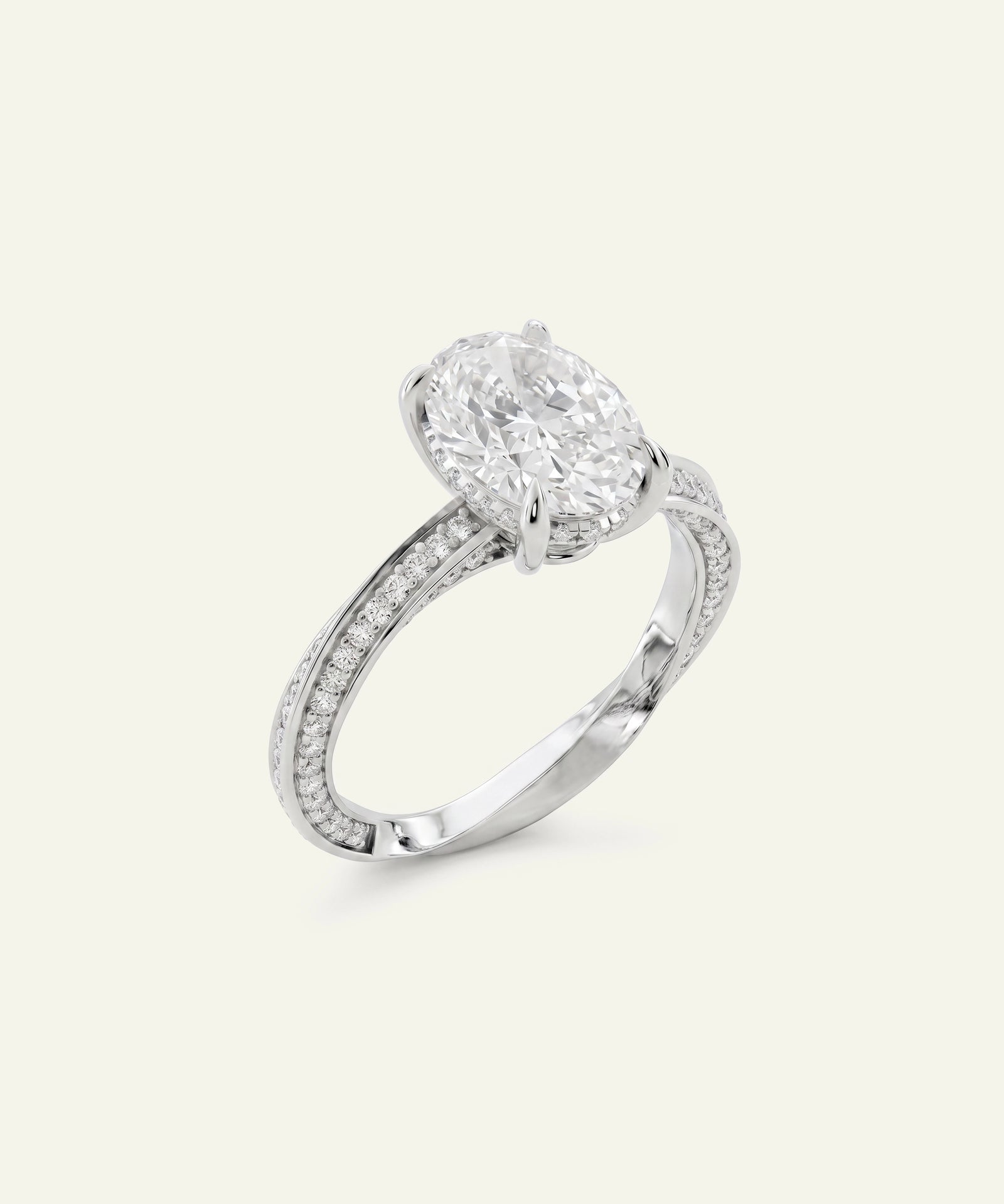 Ovani® Lab-grown Diamond Oval Engagement Ring