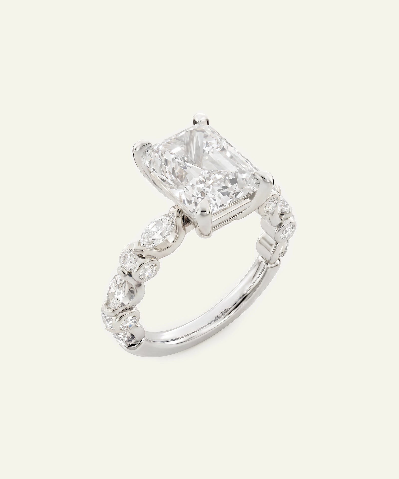 Ovani® Lab-grown Diamond Radiant Engagement Ring