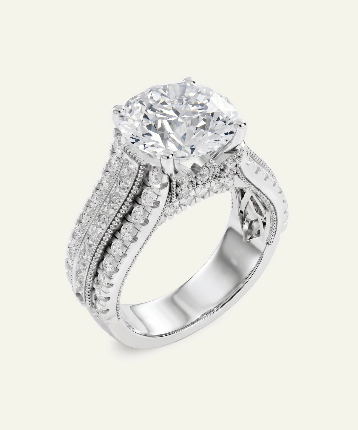 Ovani® Lab-grown Diamond Round Engagement Ring