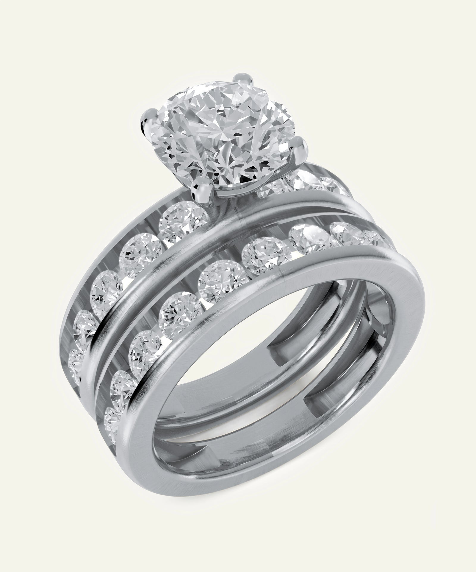 Novello Lab-grown Diamond Round Bridal Set - 3.50 Ct. T.W.