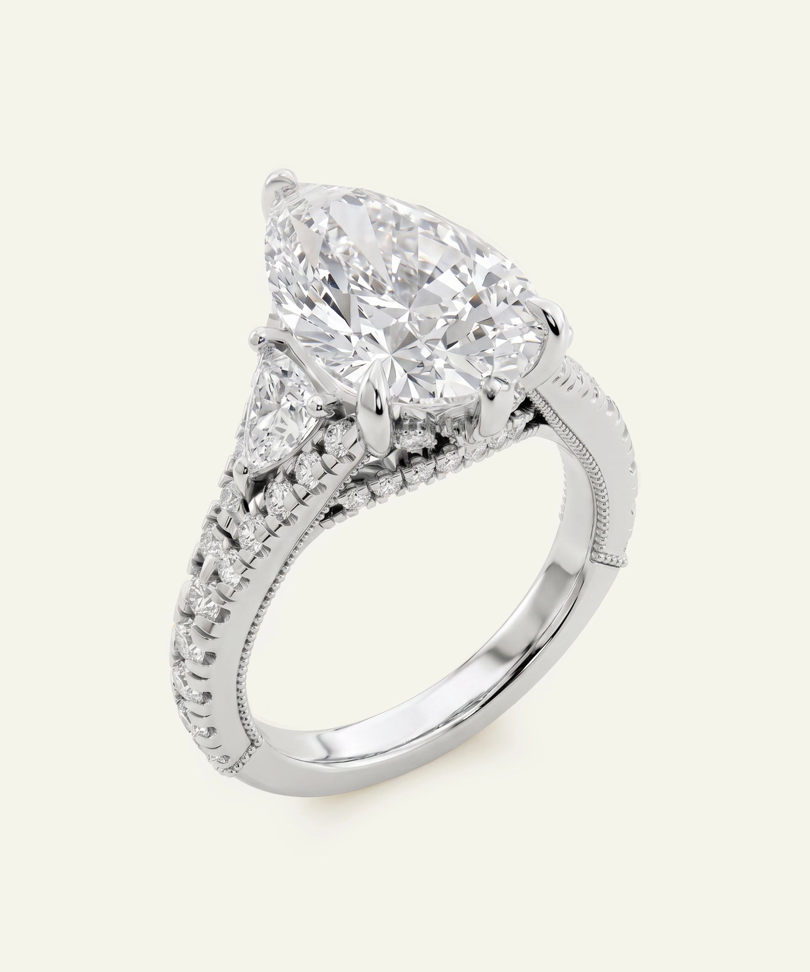 Ovani® Lab-grown Diamond Pear Engagement Ring
