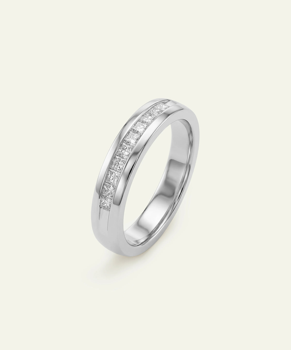 Valliani Jewelers round channel-set natural diamond men's wedding band