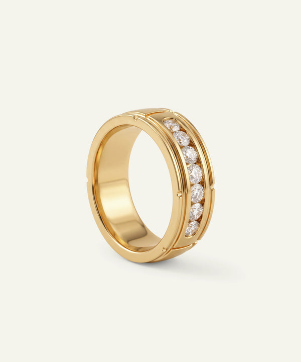 Ovani® Diamond 7-Stone Channel-Set Men's Band - 0.50 Ct. T.W.