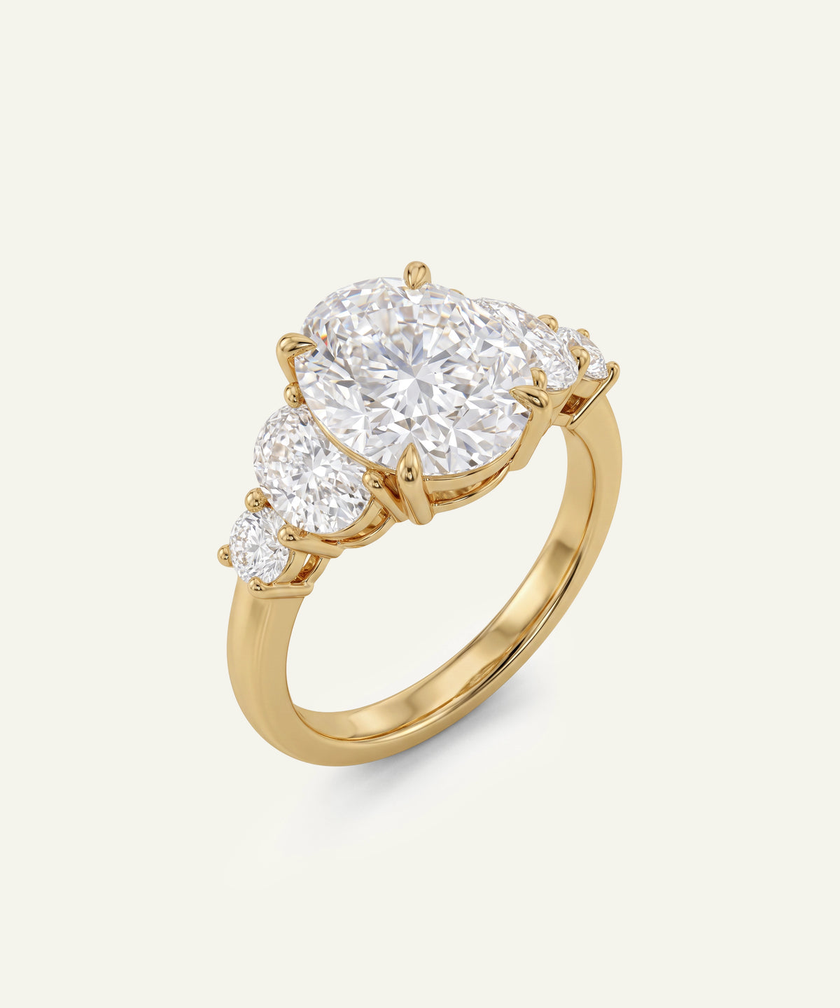 Novello® Lab-Grown Diamond Oval Engagement Ring 3.1 Ct. T.W. in 14K Yellow Gold - image 4